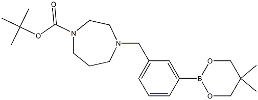 TERT-BUTYL 4-[3-(5,5-DIMETHYL-1,3,2-DIOXABORINAN-2-YL)BENZYL]-1,4-DIAZEPANE-1-CARBOXYLATE 结构式