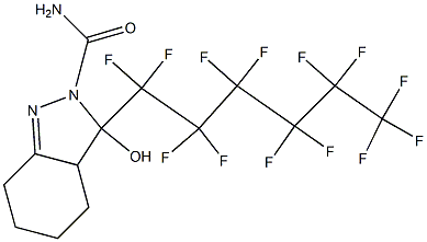2-CARBAMOYL-3,3A,4,5,6,7-HEXAHYDRO-3-HYDROXY-3-PERFLUOROHEXYL-2H-INDAZOLE 结构式