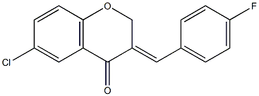 (E)-3-(4-FLUOROBENZYLIDENE)-6-CHLORO-2,3-DIHYDROCHROMEN-4-ONE 结构式