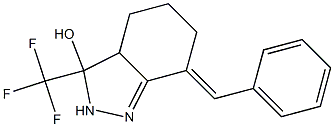 7-(E)-Benzylidene-3,3a,4,5,6,7-hexahydro-3-hydroxy-3-trifluoromethyl-2H-indazole 结构式