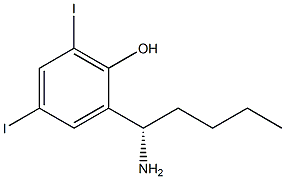 2-((1S)-1-Aminopentyl)-4,6-diiodophenol 结构式