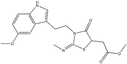 METHYL [(2E)-3-[2-(5-METHOXY-1H-INDOL-3-YL)ETHYL]-2-(METHYLIMINO)-4-OXO-1,3-THIAZOLIDIN-5-YL]ACETATE 结构式