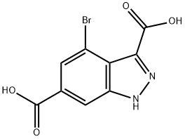 4-BROMO-3,6-(1H)INDAZOLE DICARBOXYLIC ACID 结构式