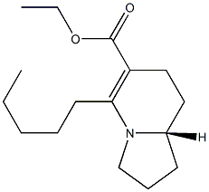 Ethyl (R)-5-pentyl-1,2,3,7,8,8a-hexahydroindolizine-6-carboxylate 结构式