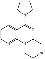 1-[3-(1-吡咯烷基羰基)-2-吡啶基]哌嗪 结构式