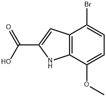4-溴-7-甲氧基-1H-吲哚-2-羧酸 结构式
