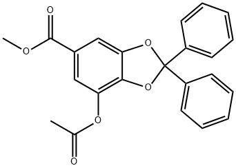 METHYL 7-(ACETYLOXY)-2,2-DIPHENYL-1,3-BENZODIOXOLE-5-CARBOXYLATE 结构式