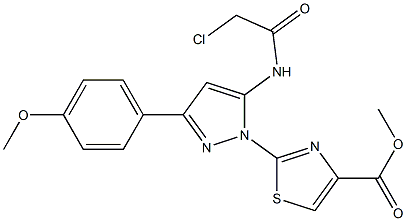 METHYL 2-[5-[(CHLOROACETYL)AMINO]-3-(4-METHOXYPHENYL)-1H-PYRAZOL-1-YL]-1,3-THIAZOLE-4-CARBOXYLATE 结构式