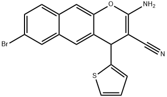 2-AMINO-7-BROMO-4-(2-THIENYL)-4H-BENZO[G]CHROMENE-3-CARBONITRILE 结构式