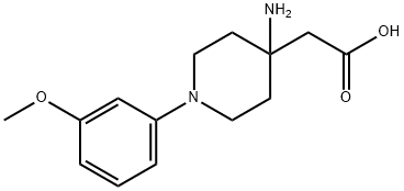 2-(4-AMINO-1-(3-METHOXYPHENYL)PIPERIDIN-4-YL)ACETIC ACID 结构式