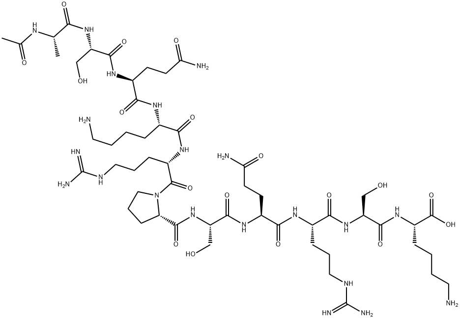 AC-ALA-SER-GLN-LYS-ARG-PRO-SER-GLN-ARG-SER-LYS 结构式