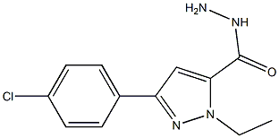 3-(4-CHLOROPHENYL)-1-ETHYL-1H-PYRAZOLE-5-CARBOHYDRAZIDE 结构式