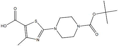 2-(4-(TERT-BUTOXYCARBONYL)PIPERAZIN-1-YL)-4-METHYLTHIAZOLE-5-CARBOXYLIC ACID 结构式