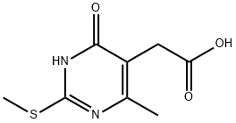 (4-甲基-2-甲基硫醚-6-羰基-1,6-二氢-嘧啶-5-基)-乙酸 结构式