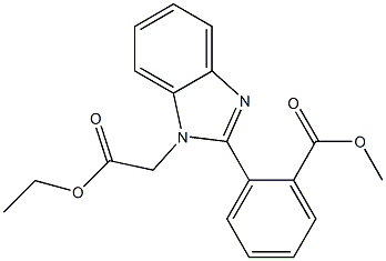 2-(1-Ethoxycarbonylmethyl-1H-benzoimidazol-2-yl)-benzoic acid methyl ester 结构式