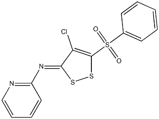 N-[(3Z)-4-CHLORO-5-(PHENYLSULFONYL)-3H-1,2-DITHIOL-3-YLIDENE]PYRIDIN-2-AMINE 结构式