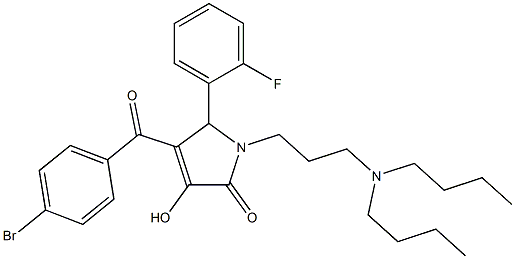 4-(4-BROMOBENZOYL)-1-(3-(DIBUTYLAMINO)PROPYL)-5-(2-FLUOROPHENYL)-3-HYDROXY-1H-PYRROL-2(5H)-ONE 结构式