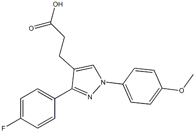 3-(3-(4-FLUOROPHENYL)-1-(4-METHOXYPHENYL)-1H-PYRAZOL-4-YL)PROPANOIC ACID 结构式
