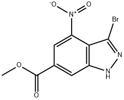 3-溴-4-硝基-1H-吲唑-6-甲酸甲酯 结构式