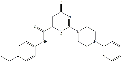 N-(4-ETHYLPHENYL)-6-OXO-2-(4-(PYRIDIN-2-YL)PIPERAZIN-1-YL)-3,4,5,6-TETRAHYDROPYRIMIDINE-4-CARBOXAMIDE 结构式