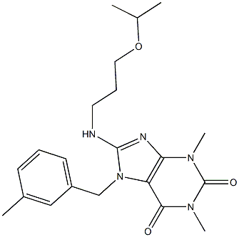 8-[(3-Isopropoxypropyl)amino]-1,3-dimethyl-7-(3-methylbenzyl)-3,7-dihydro-1H-purine-2,6-dione 结构式