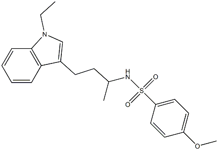 N-[3-(1-ETHYL-1H-INDOL-3-YL)-1-METHYLPROPYL]-4-METHOXYBENZENESULFONAMIDE 结构式