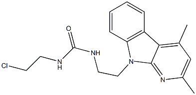 N-(2-CHLOROETHYL)-N'-[2-(2,4-DIMETHYL-9H-PYRIDO[2,3-B]INDOL-9-YL)ETHYL]UREA 结构式