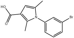 1-(3-溴苯基)-2,5-二甲基-1H-吡咯-3-羧酸 结构式