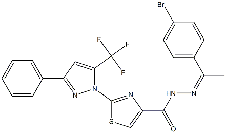 N'-[(1Z)-1-(4-BROMOPHENYL)ETHYLIDENE]-2-[3-PHENYL-5-(TRIFLUOROMETHYL)-1H-PYRAZOL-1-YL]-1,3-THIAZOLE-4-CARBOHYDRAZIDE 结构式