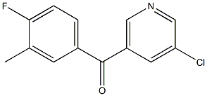 3-CHLORO-5-(4-FLUORO-3-METHYLBENZOYL)PYRIDINE 结构式