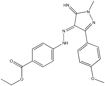 Ethyl 4-{(2E)-2-[5-imino-3-(4-methoxyphenyl)-1-methyl-1,5-dihydro-4H-pyrazol-4-ylidene]hydrazino}benzoate 结构式