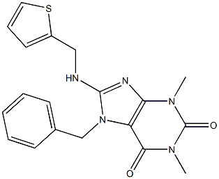 7-BENZYL-1,3-DIMETHYL-8-[(THIEN-2-YLMETHYL)AMINO]-3,7-DIHYDRO-1H-PURINE-2,6-DIONE 结构式