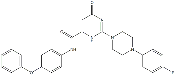 2-(4-(4-FLUOROPHENYL)PIPERAZIN-1-YL)-6-OXO-N-(4-PHENOXYPHENYL)-3,4,5,6-TETRAHYDROPYRIMIDINE-4-CARBOXAMIDE 结构式
