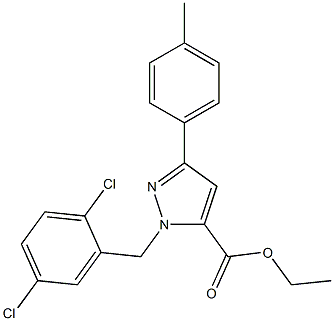 Ethyl 1-(2,5-dichlorobenzyl)-3-p-tolyl-1H-pyrazole-5-carboxylate 结构式