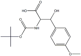 2-TERT-BUTOXYCARBONYLAMINO-3-HYDROXY-3-(4-METHOXY-PHENYL)-PROPIONIC ACID 结构式