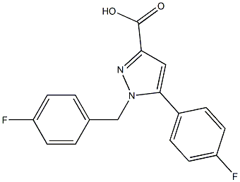 1-(4-FLUOROBENZYL)-5-(4-FLUOROPHENYL)-1H-PYRAZOLE-3-CARBOXYLIC ACID 结构式