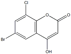 6-BROMO-8-CHLORO-4-HYDROXYCOUMARIN 结构式