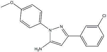 3-(3-CHLOROPHENYL)-1-(4-METHOXYPHENYL)-1H-PYRAZOL-5-AMINE 结构式