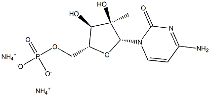 2'-METHYLCYTIDINE-5'-MONOPHOSPHATE, DIAMMONIUM SALT 结构式