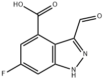 6-氟-3-甲酰基-1H-吲唑-4-羧酸 结构式