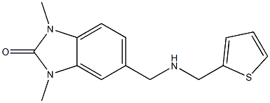 1,3-DIMETHYL-5-(((THIEN-2-YLMETHYL)AMINO)METHYL)-1,3-DIHYDRO-2H-BENZIMIDAZOL-2-ONE 结构式