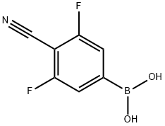 (4-氰基-3,5-二氟苯基)硼酸 结构式