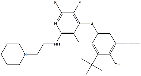 2,6-DITERT-BUTYL-4-(2,3,5-TRIFLUORO-6-(2-(PIPERIDIN-1-YL)ETHYLAMINO)PYRIDIN-4-YLTHIO)PHENOL 结构式