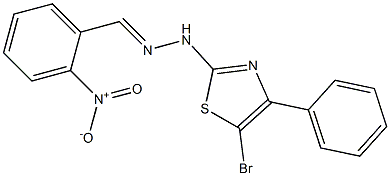 2-NITROBENZALDEHYDE (5-BROMO-4-PHENYL-1,3-THIAZOL-2-YL)HYDRAZONE 结构式