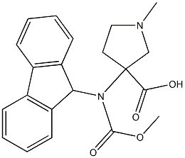 3-(9H-FLUOREN-9-YLMETHOXYCARBONYLAMINO)-1-METHYL-PYRROLIDINE-3-CARBOXYLIC ACID 结构式