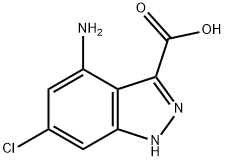4-AMINO-6-CHLORO-3-(1H)INDAZOLE CARBOXYLIC ACID 结构式