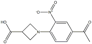 1-(4-Acetyl-2-nitro-phenyl)-azetidine-3-carboxylic acid 结构式