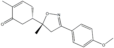 (5S)-5-[(5R)-3-(4-METHOXYPHENYL)-5-METHYL-4,5-DIHYDROISOXAZOL-5-YL]-2-METHYLCYCLOHEX-2-EN-1-ONE 结构式