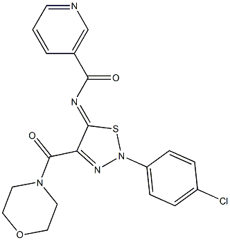 N-[(5Z)-2-(4-CHLOROPHENYL)-4-(MORPHOLIN-4-YLCARBONYL)-1,2,3-THIADIAZOL-5(2H)-YLIDENE]NICOTINAMIDE 结构式