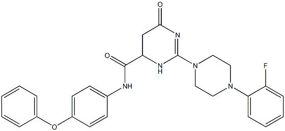 2-(4-(2-FLUOROPHENYL)PIPERAZIN-1-YL)-6-OXO-N-(4-PHENOXYPHENYL)-3,4,5,6-TETRAHYDROPYRIMIDINE-4-CARBOXAMIDE 结构式